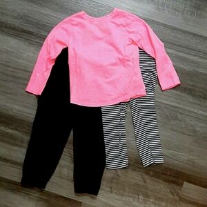 Garanimals pink sparkle shirt, 2 matching pants